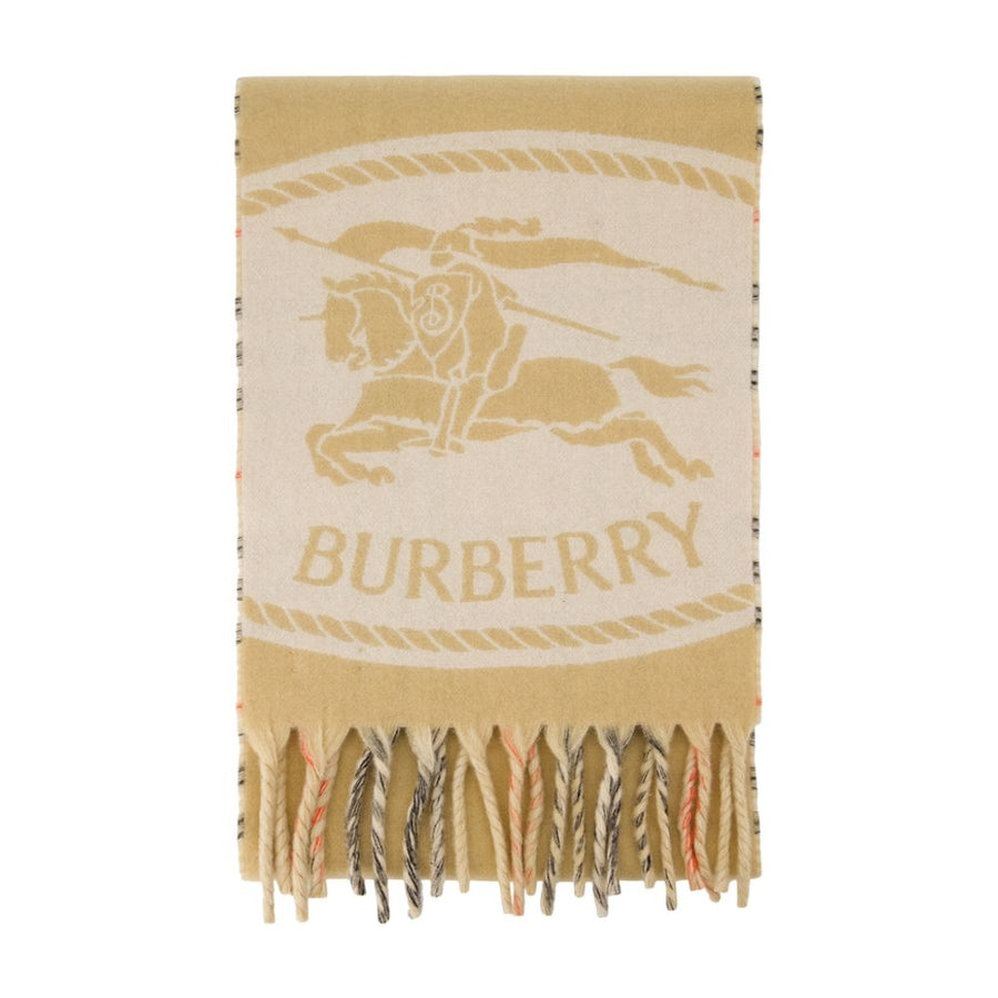 Burberry Knight Crest Cashmere Scarf — Beige Scarfs