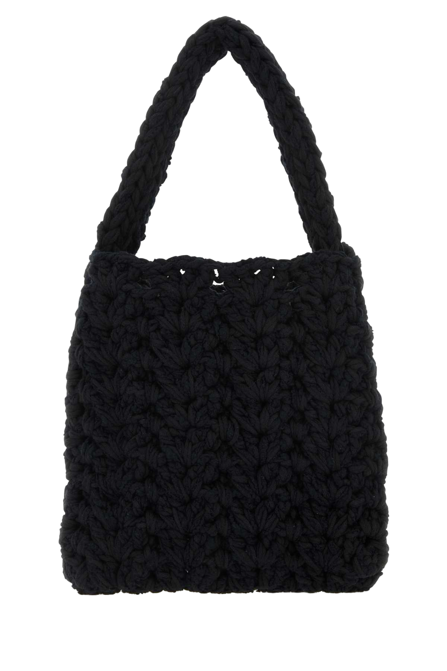 Marco Rambaldi Sweater Shoulder Bag — Black Exterior: Cotton Nylon Linen