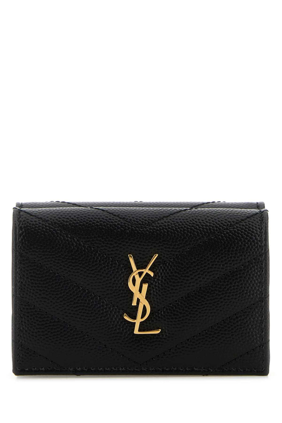 Saint Laurent Quilted Leather Wallet — Black