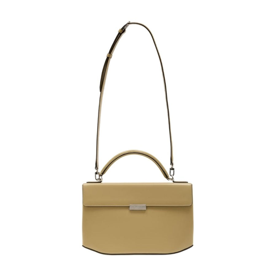 Toteme Calfskin Box Top Handle Bag — Beige