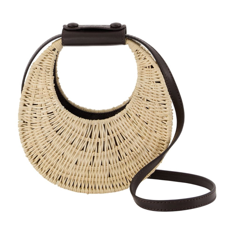 Staud Good Night Shoulder Bag — Beige Raffia