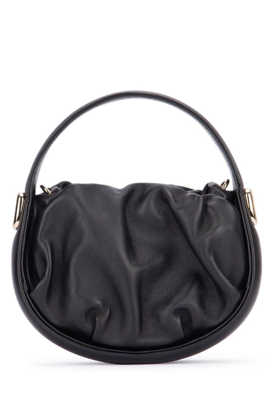 Roger Vivier Gathered Leather Top Handle Bag — Black