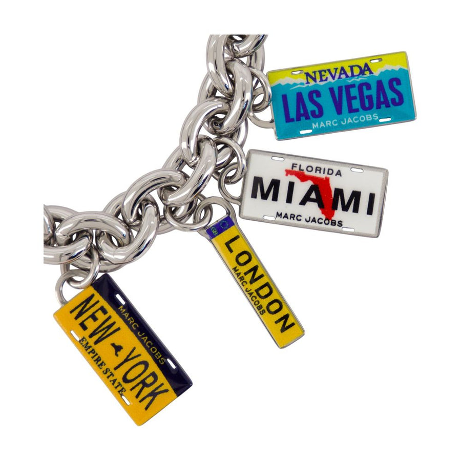 Marc Jacobs State Plate Charm Bracelet — Silver Metal Bracelets