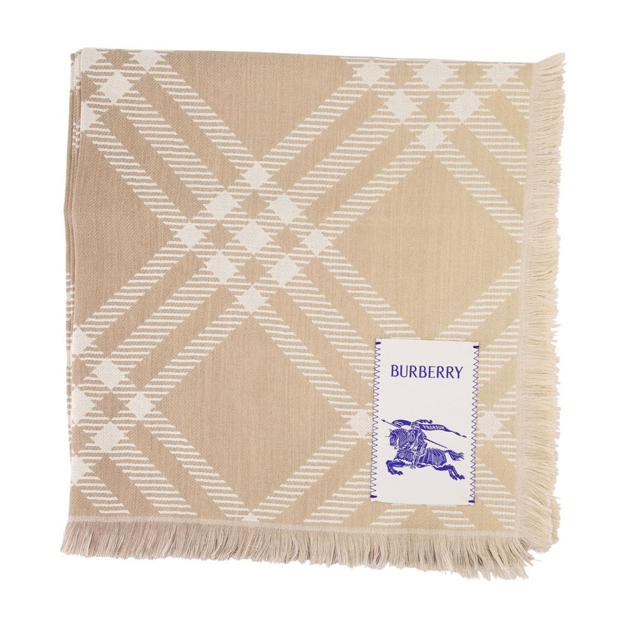 Burberry Scarf — Beige Wool Scarfs
