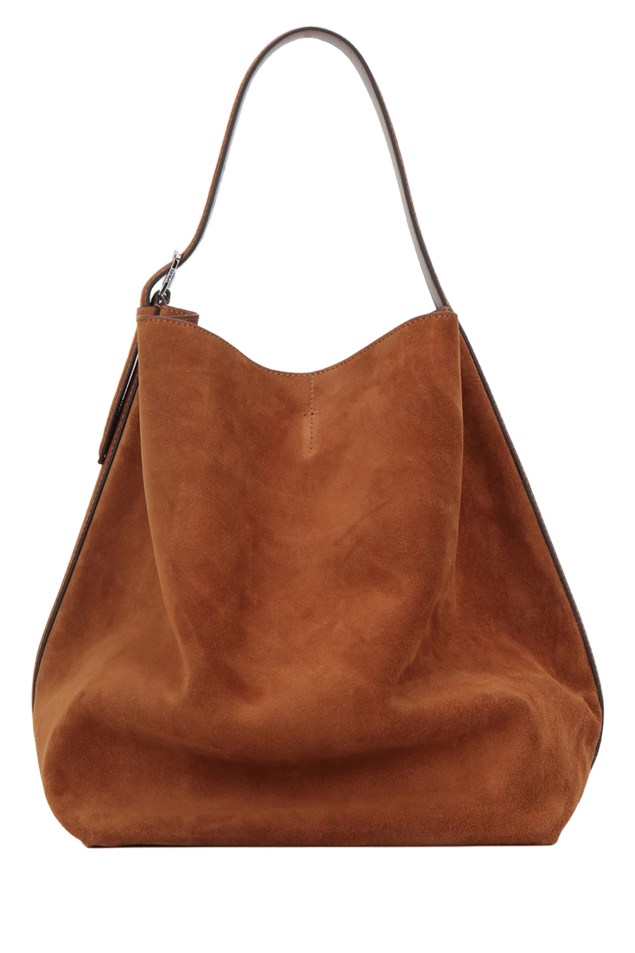 Toteme Suede Shoulder Bag — Tan Cow Leather