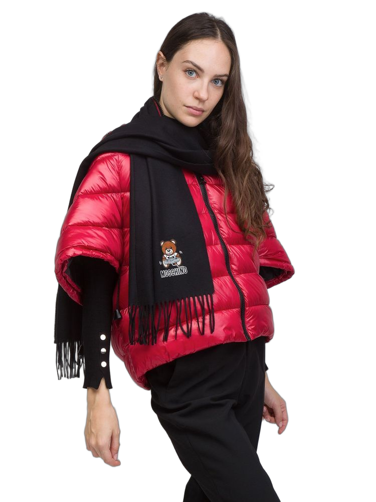 Moschino Lambswool Scarf — Black Scarfs