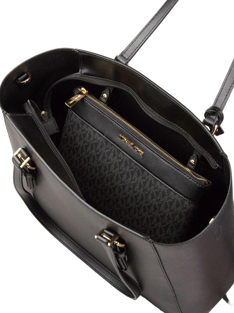Michael Kors Charlotte Tote Bag — Black 88.coated Canvas