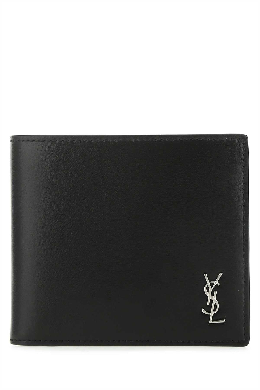 Saint Laurent Leather Wallet — Black Exterior