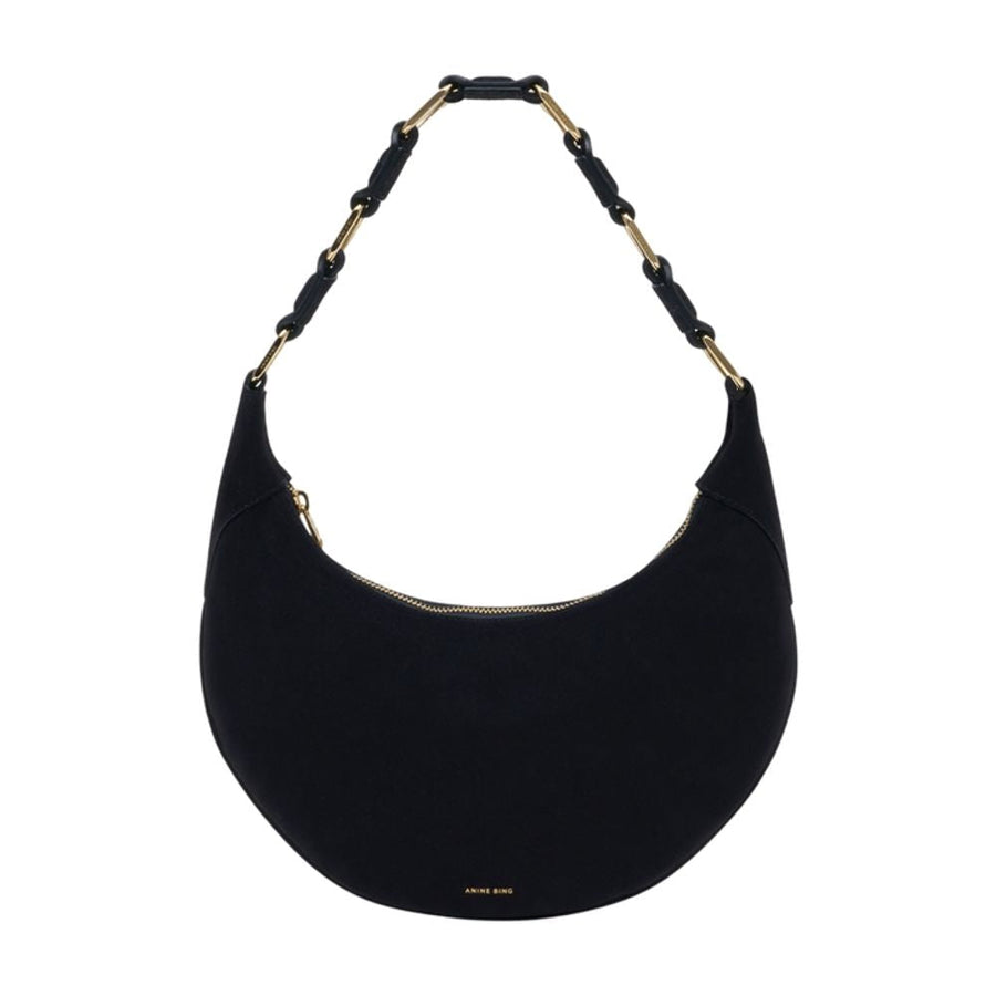 Anine Bing Kate Shoulder Bag — Black Calfskin