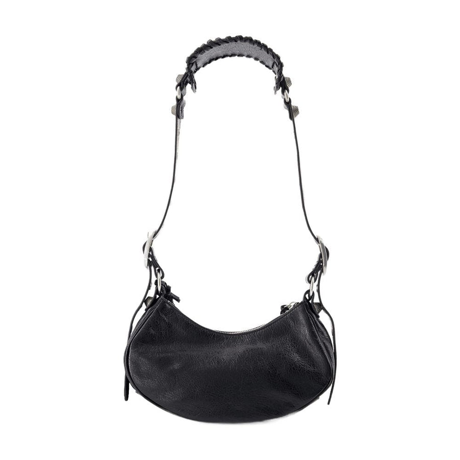 Balenciaga Lambskin Shoulder Bag — Black