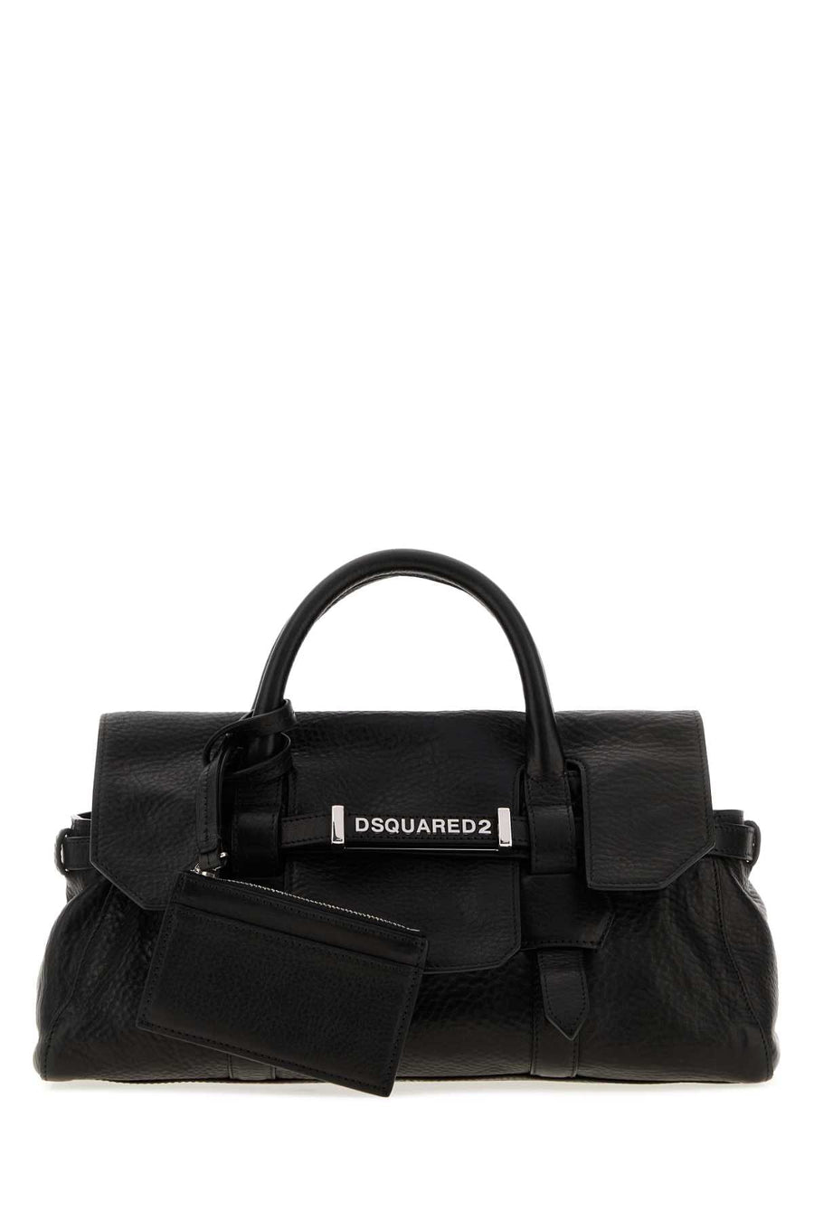 Dsquared2 Textured Leather Top Handle Bag — Black