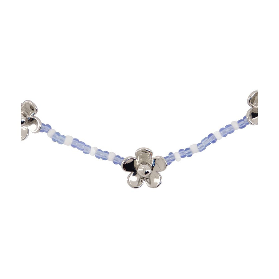 Marc Jacobs Daisy Beaded Station Necklace — Silver Metal Necklaces