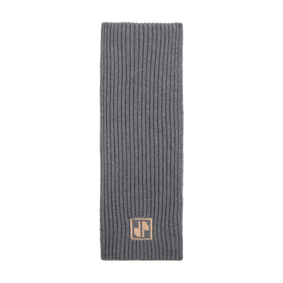 Patou Wool Ribbed Scarf — Gray Scarfs