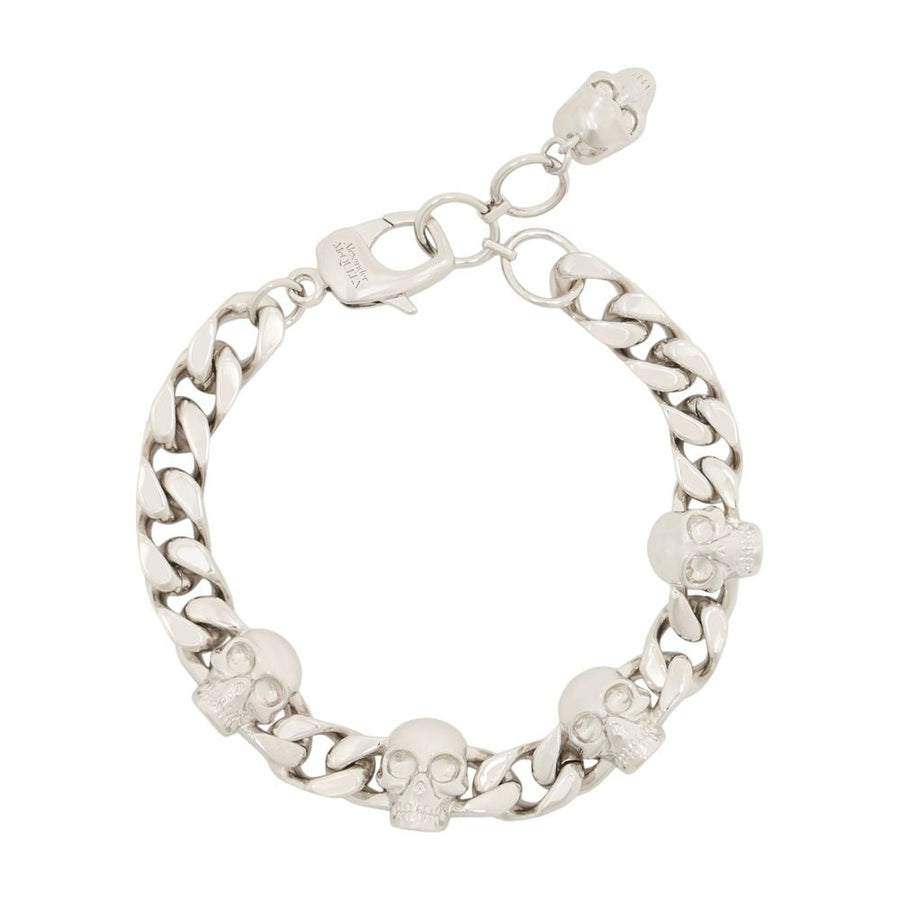 Alexander Mcqueen Skull Chain Bracelet — Silver Metal Bracelets