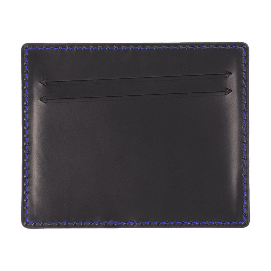 Ader Error Leather With Contrast Stitching Card Case — Black Calfskin Cases