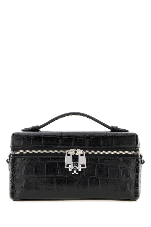 Tory Burch Charlie Vanity Top Handle Bag — Black