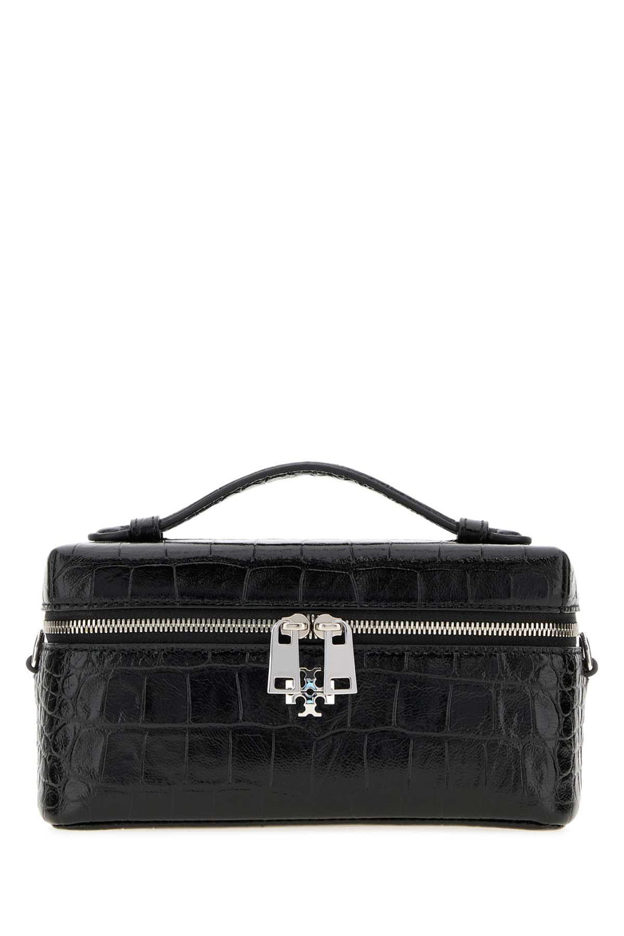 Tory Burch Charlie Vanity Top Handle Bag — Black
