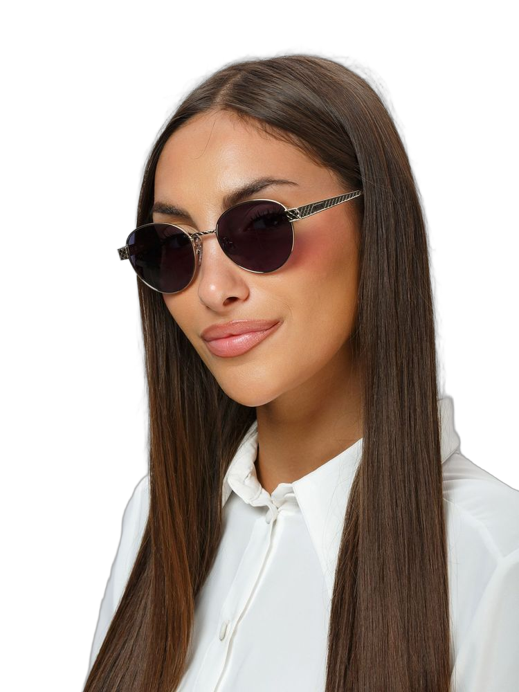 Just Cavalli Sjc181 Polished Palladium Metal Round Sunglasses — Silver