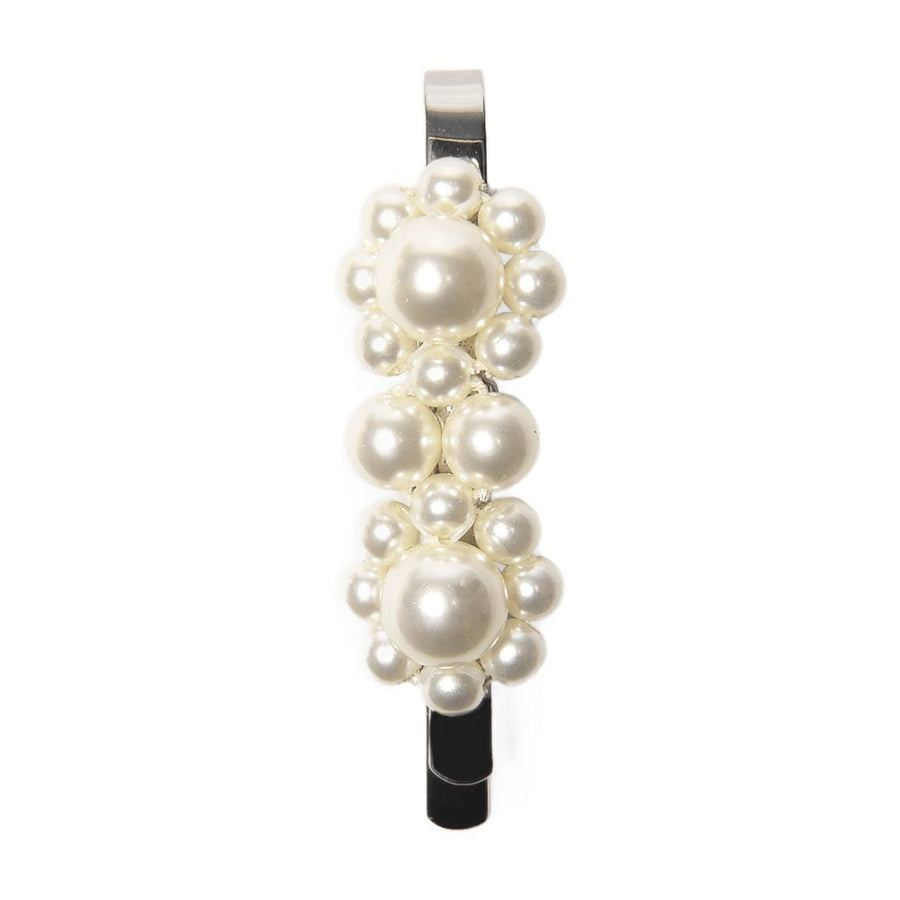 Simone Rocha Pearl-Embellished Flower Hair Clip — White Synthetic_pearls Pins Claws & Clips