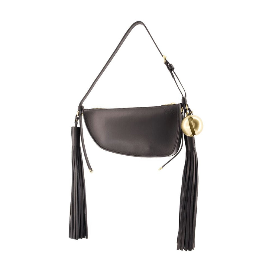 Burberry Lambskin Tassel Shoulder Bag — Black
