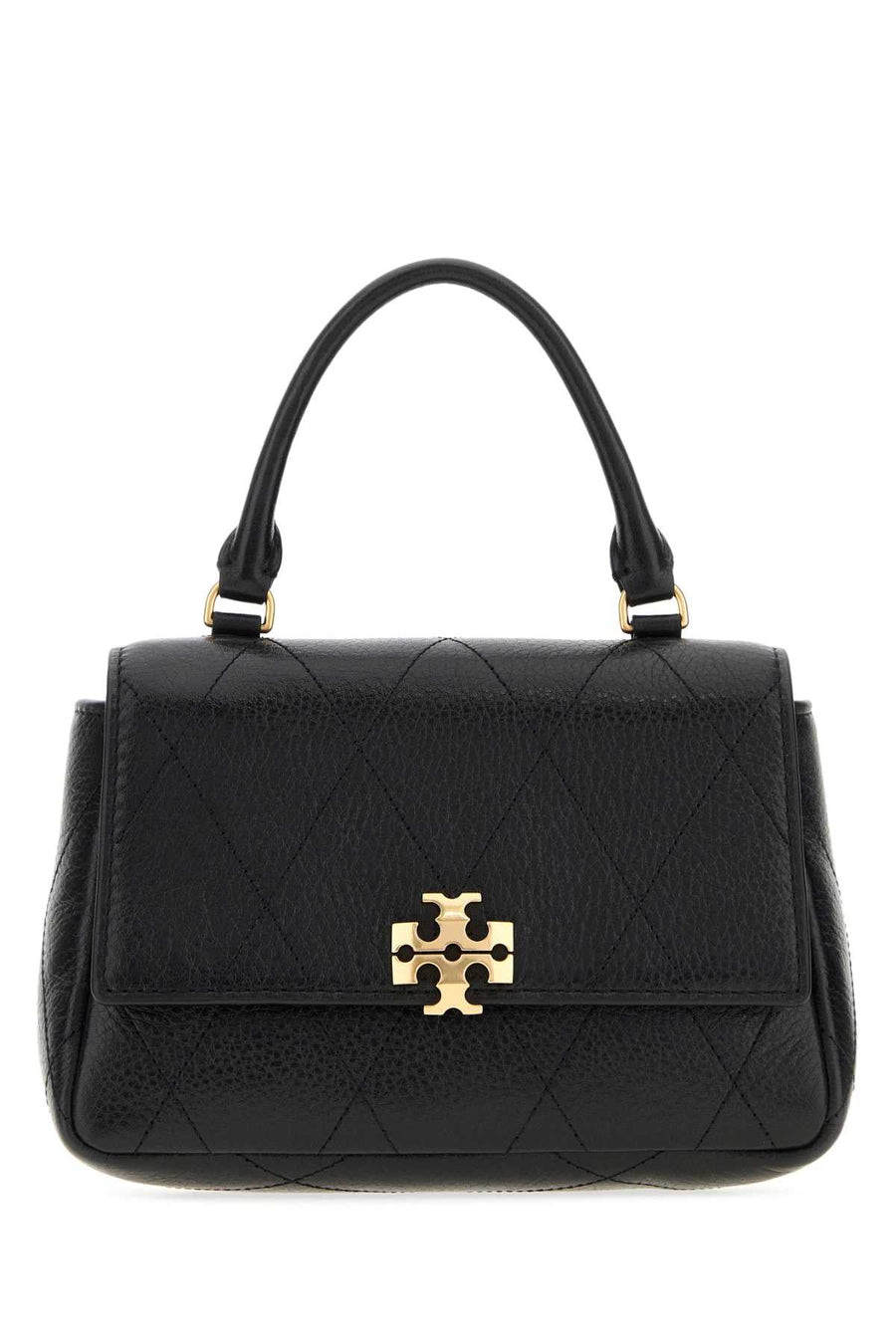 Tory Burch Quilted Top Handle Bag — Black