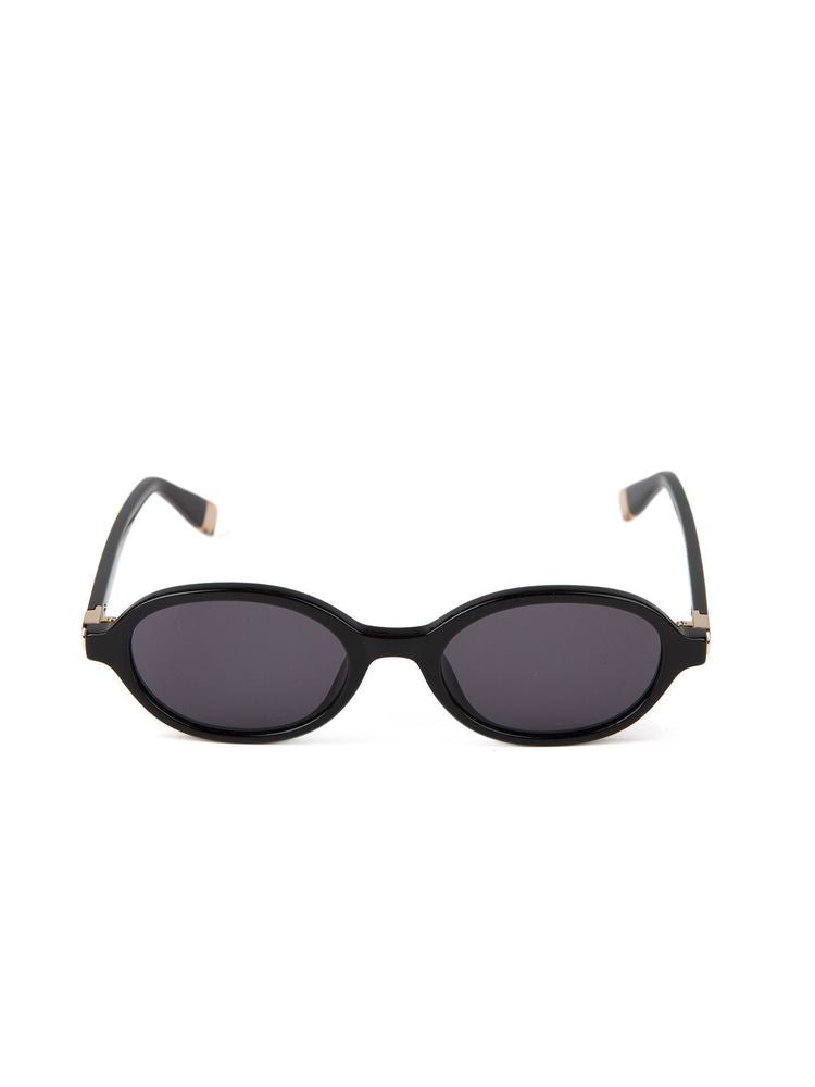Furla Sfu972 Acetate Oval-Frame Sunglasses — Black