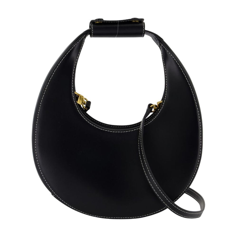 Staud Crescent Moon Calfskin Leather Mini Bag — Black