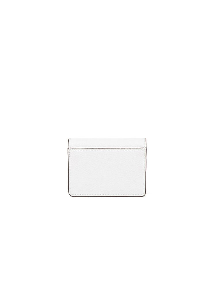 Michael Kors Carson Small Flap Wallet — White Leather | Trim: Polyurethane