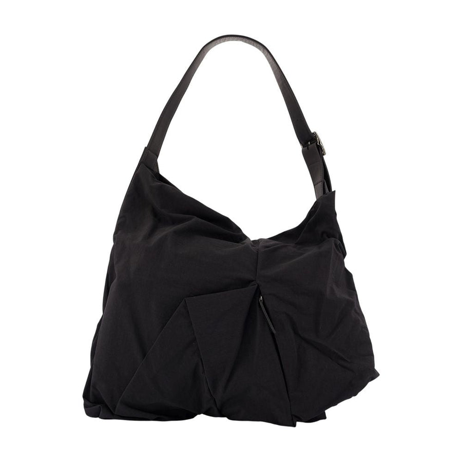 Yohji Yamamoto Angular Leather Shoulder Bag — Black Cowhide