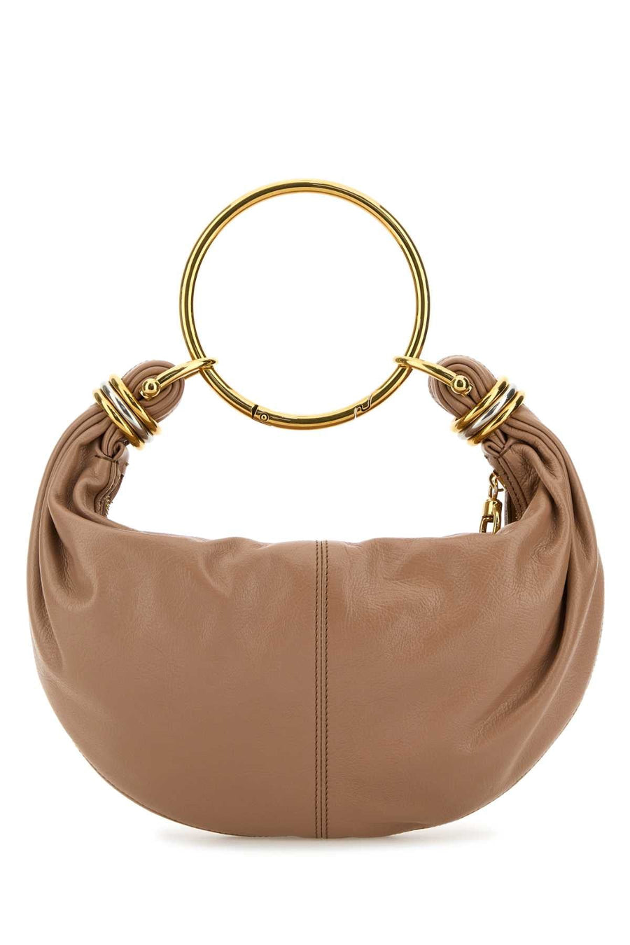 Chloé Leather Hobo Shoulder Bag — Beige