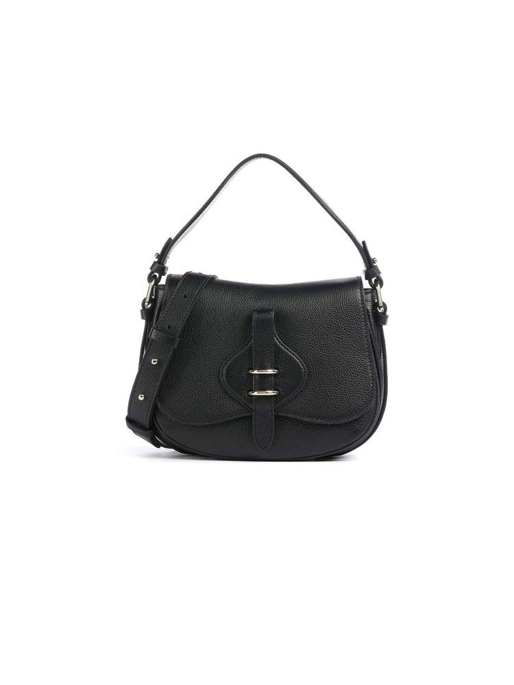 Coccinelle Micro Grainy Leather Top Handle Bag — Black