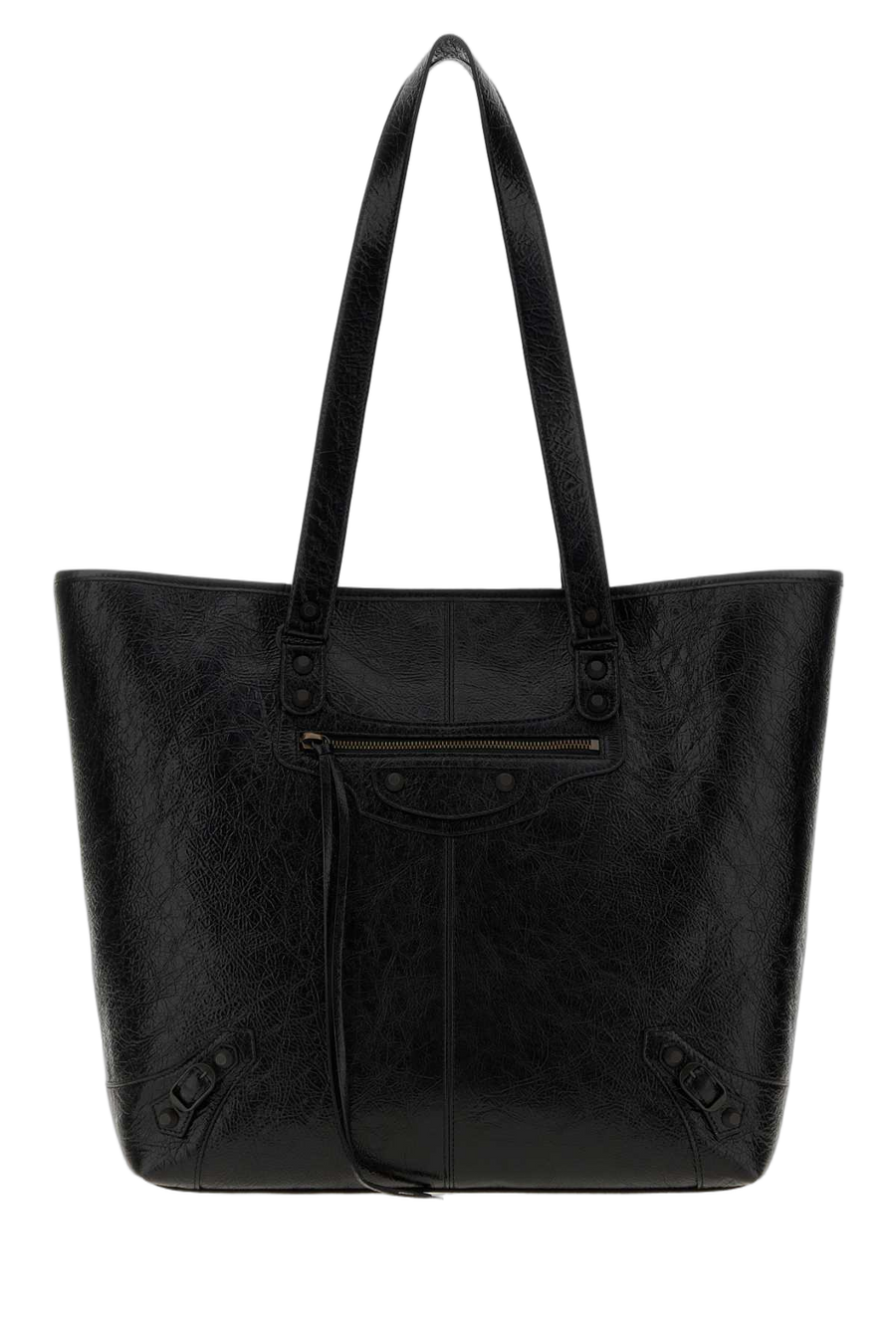 Balenciaga Textured Lamb Leather Tote Bag — Black