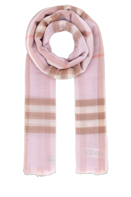 Burberry Striped Wool Scarf — Pink Exterior: Scarfs