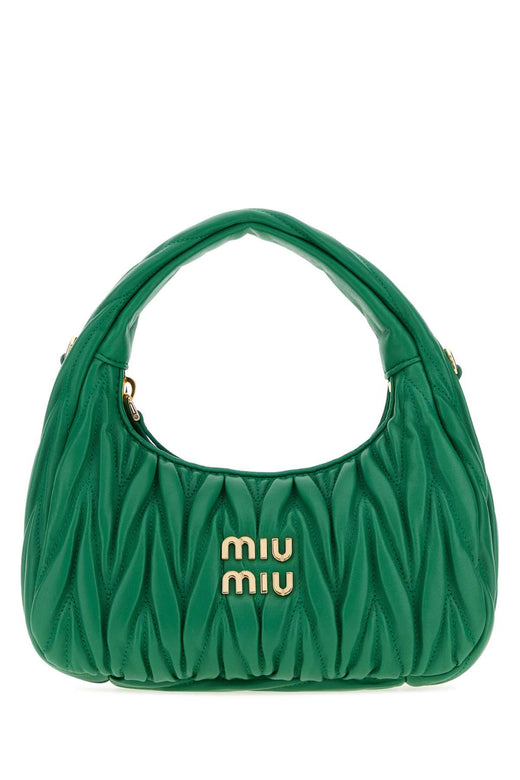 Miu Miu Quilted Nappa Leather Shoulder Bag — Green Agnello
