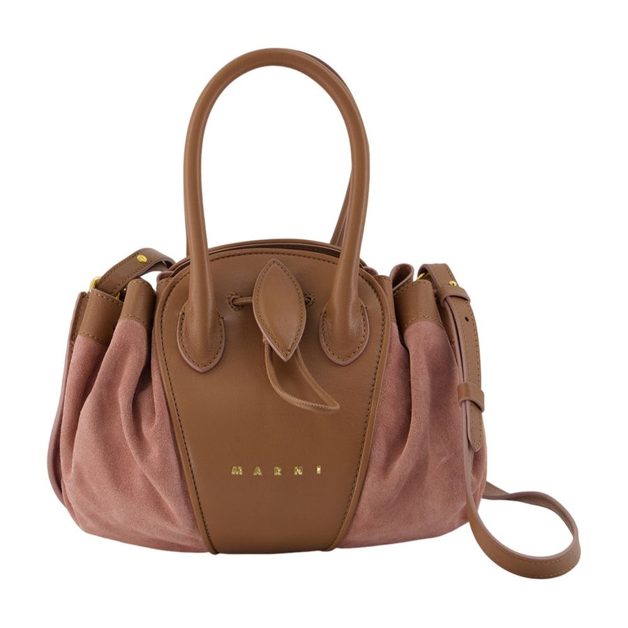 Marni Tulipea Shoulder Bag — Brown Calfskin