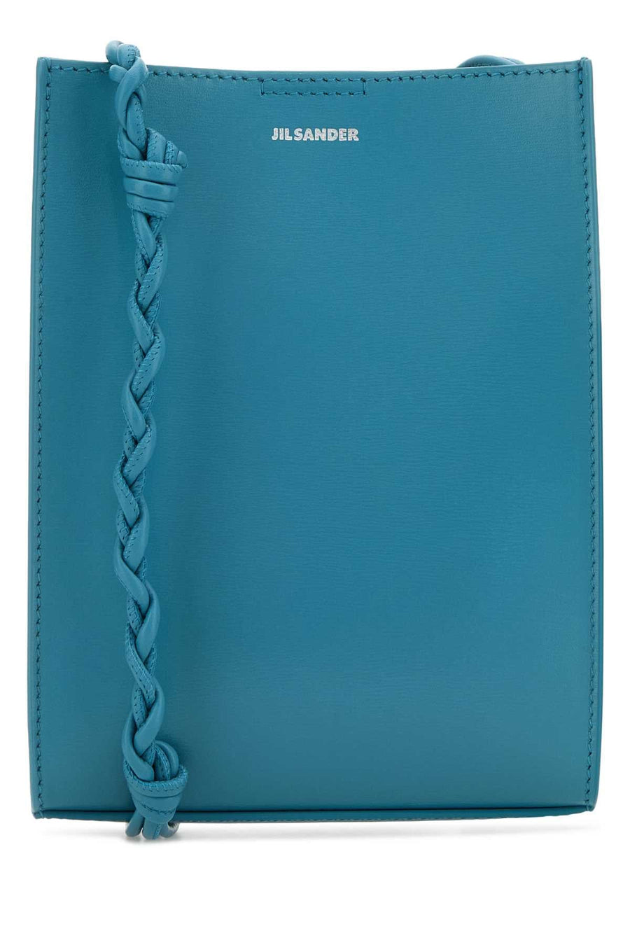 Jil Sander Braided-Strap Leather Shoulder Bag — Blue