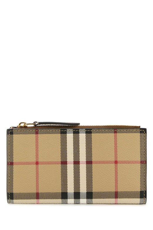 Burberry Tartan Check Wallet — Beige