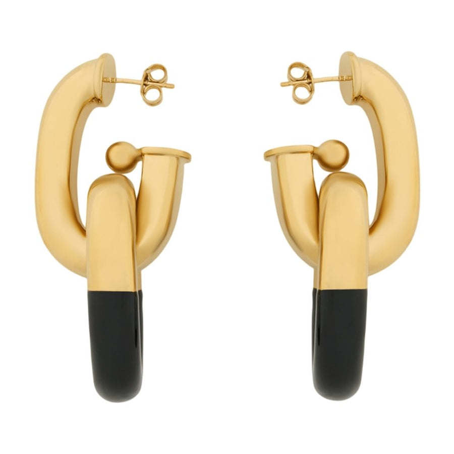 Rabanne Gold & Black Resin Earrings — Metal