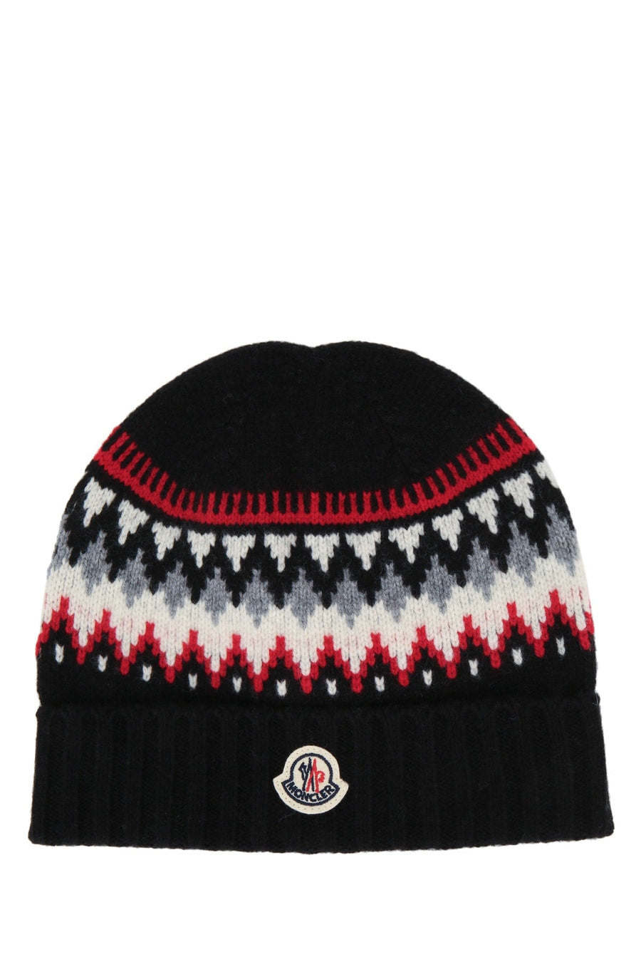 Moncler Jr Hat Fair Isle Knit Winter — Black