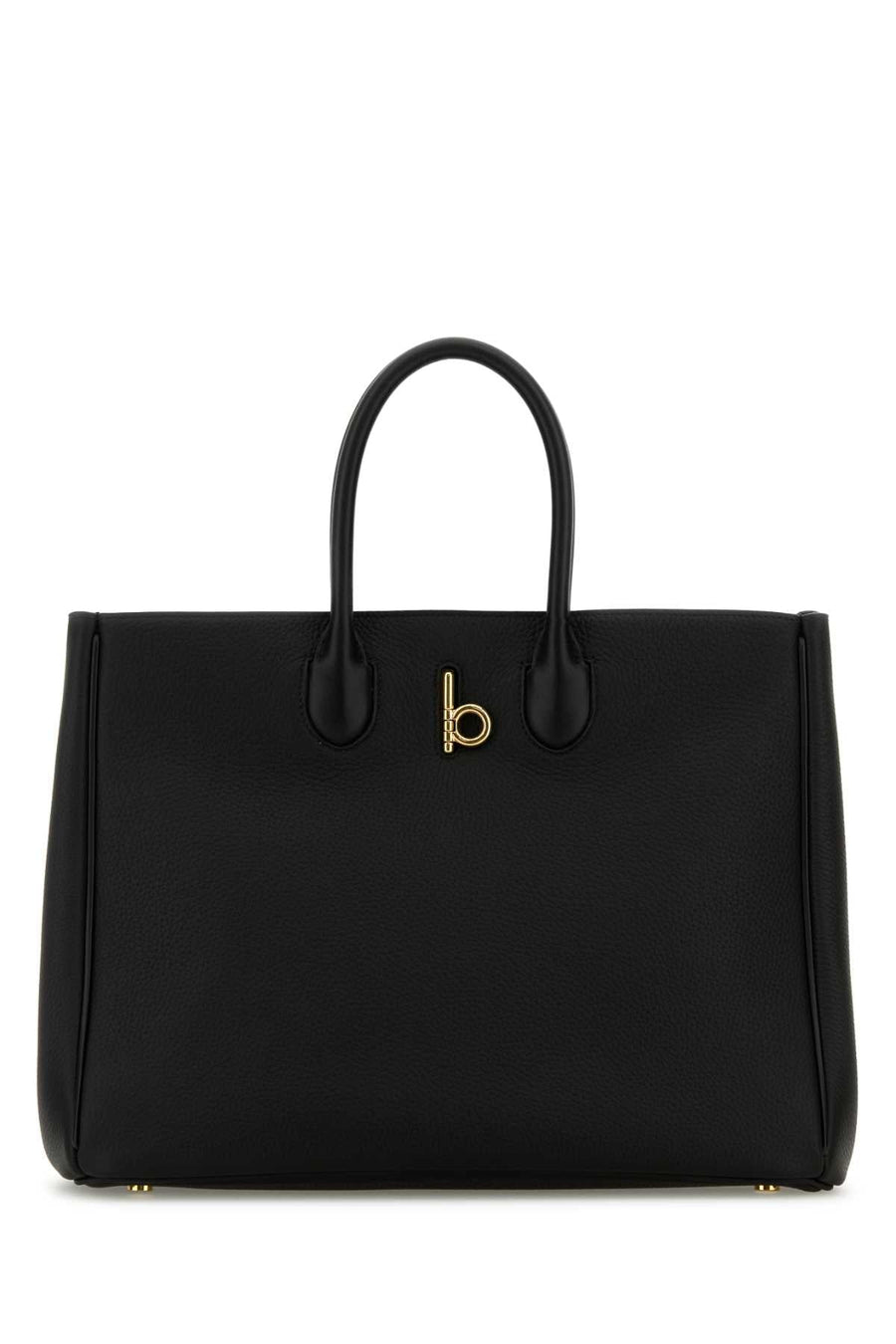 Burberry Calf Leather Tote Bag — Black