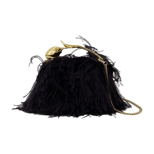 Erdem Mini Bloom Shoulder Bag — Black Calfskin