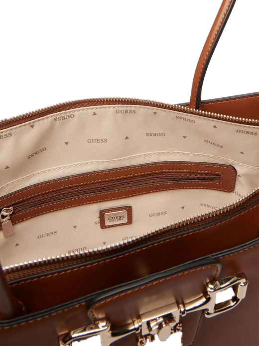 Guess Janie Girlfriend Tote Bag Cognac Polyurethane