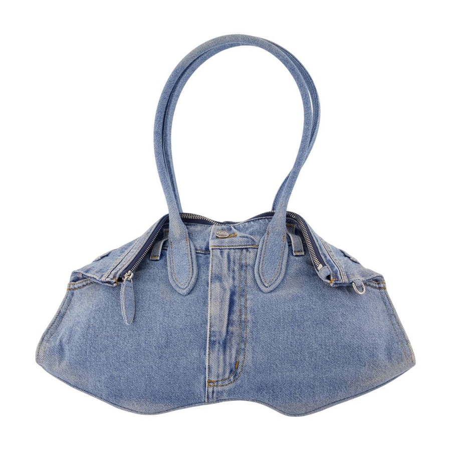 Alexander Mcqueen Manta Shoulder Bag — Blue Denim