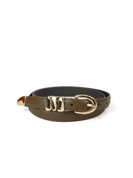 Guess Slim Leather Belt — Brown