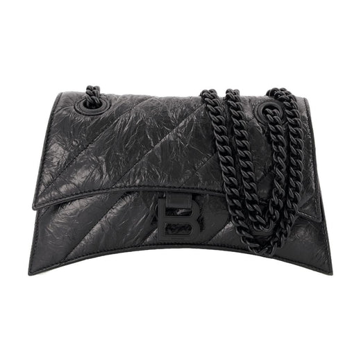 Balenciaga Crush Chain Hobo Bag — Black Calfskin