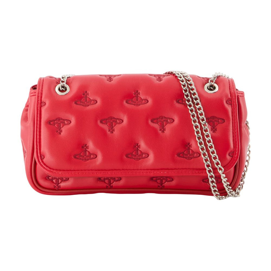 Vivienne Westwood Orb-Embroidered Crossbody Bag — Red Synthetic