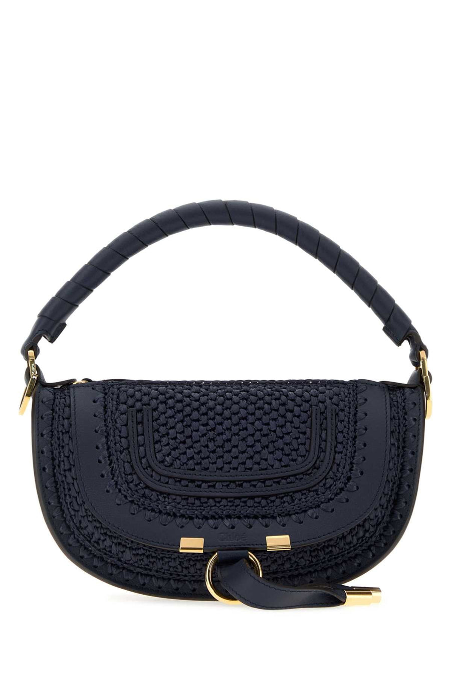 Chloé Macramé-Embellished Leather Shoulder Bag — Black