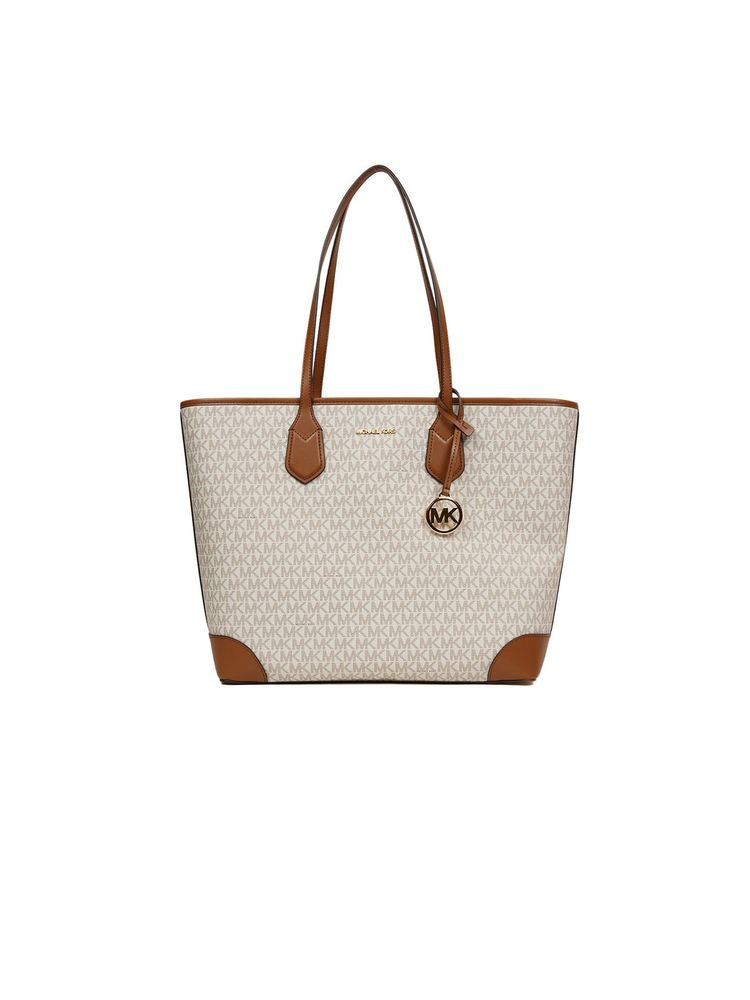 Michael Kors Monogram Canvas Tote Bag — Beige Polyvinyl Chloride