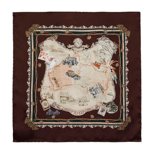 Zimmermann Printed Silk Scarf — Brown Scarfs