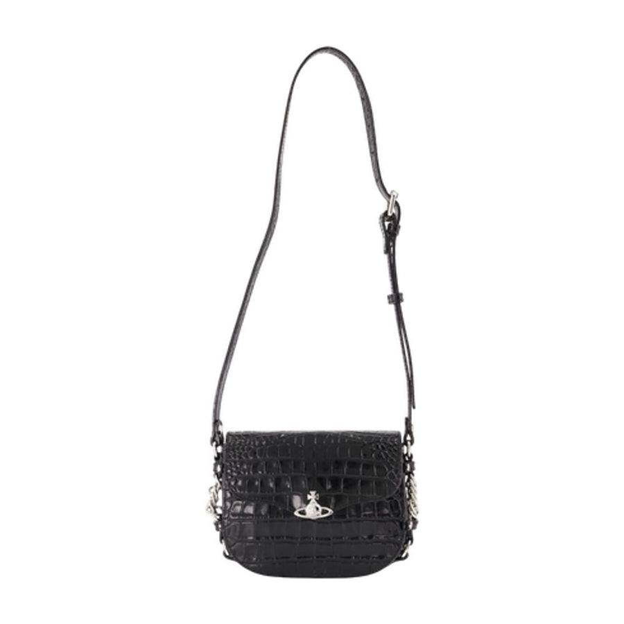 Vivienne Westwood Hunter Crossbody Bag — Black Calfskin